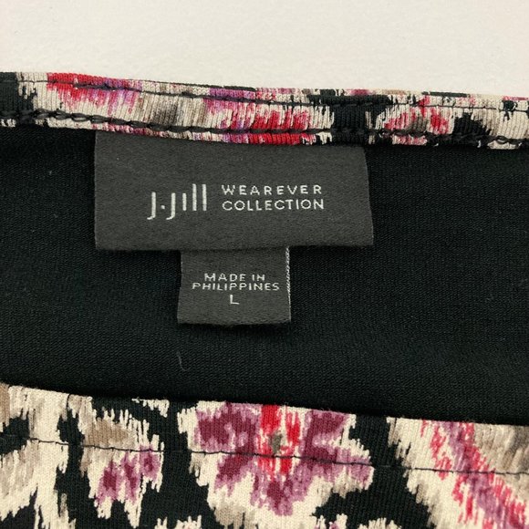 J. Jill Wearever Collection Shift Dress Size L 3/4 Sleeve Paisley Pullover - Picture 7 of 9